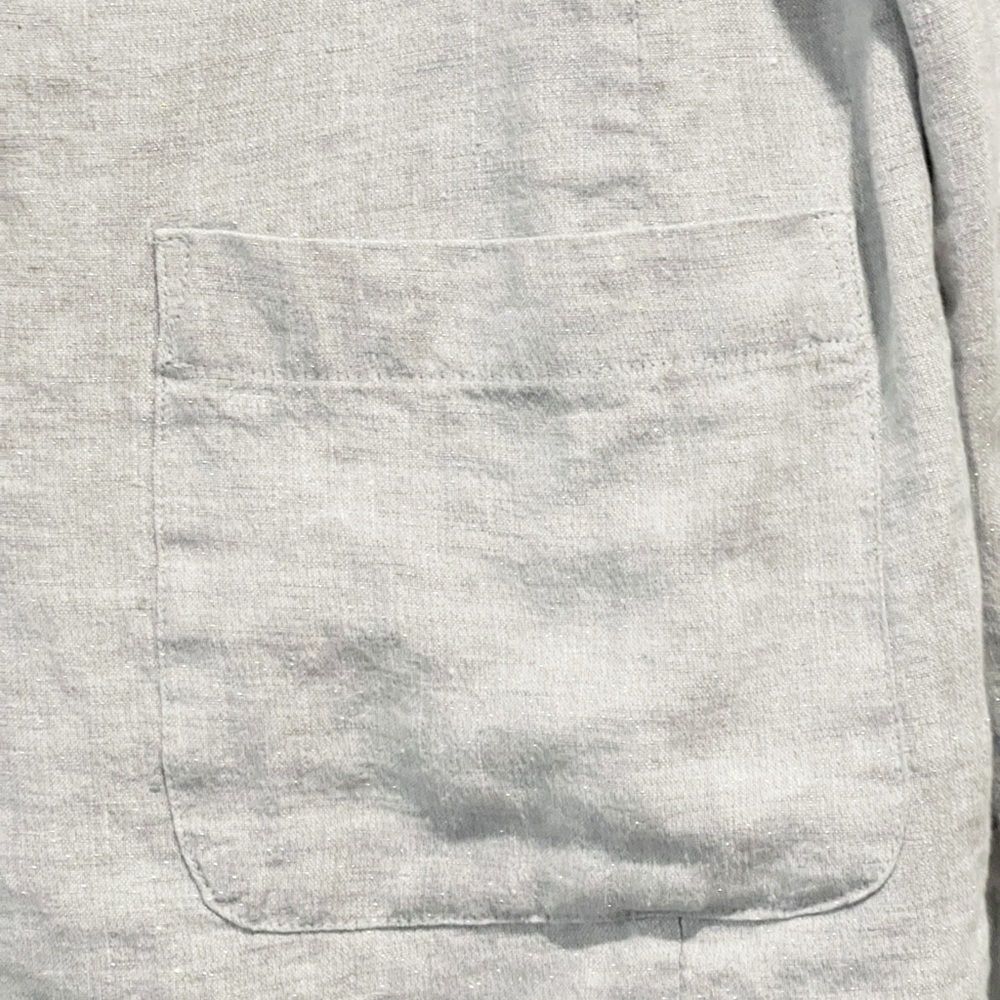 Eileen Fisher Organic Linen lightweight Blazer Metallic Pearl Size PM - Picture 6 of 9